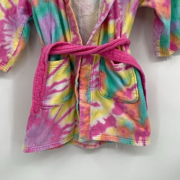 Saint Eve Swim Terry Robe Swimsuit Coverup Bath Robe Tie Dye Bird Flamingo S 7/8 - Picture 3 of 5